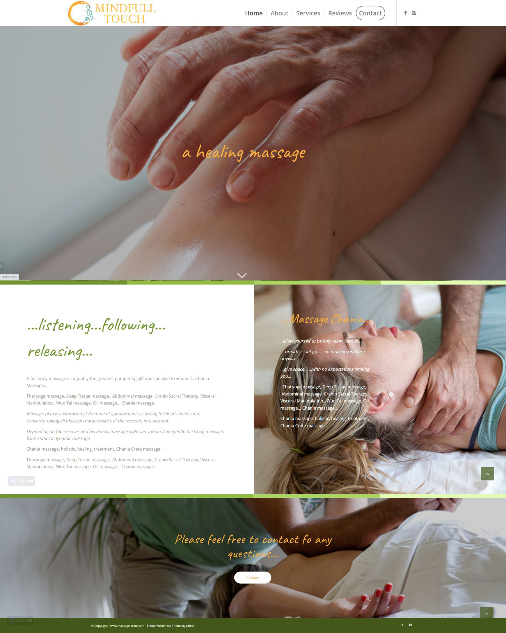 Μασάζ Χανιά Κρήτη - Αρχική σελίδα πριν την ανακατασκευή