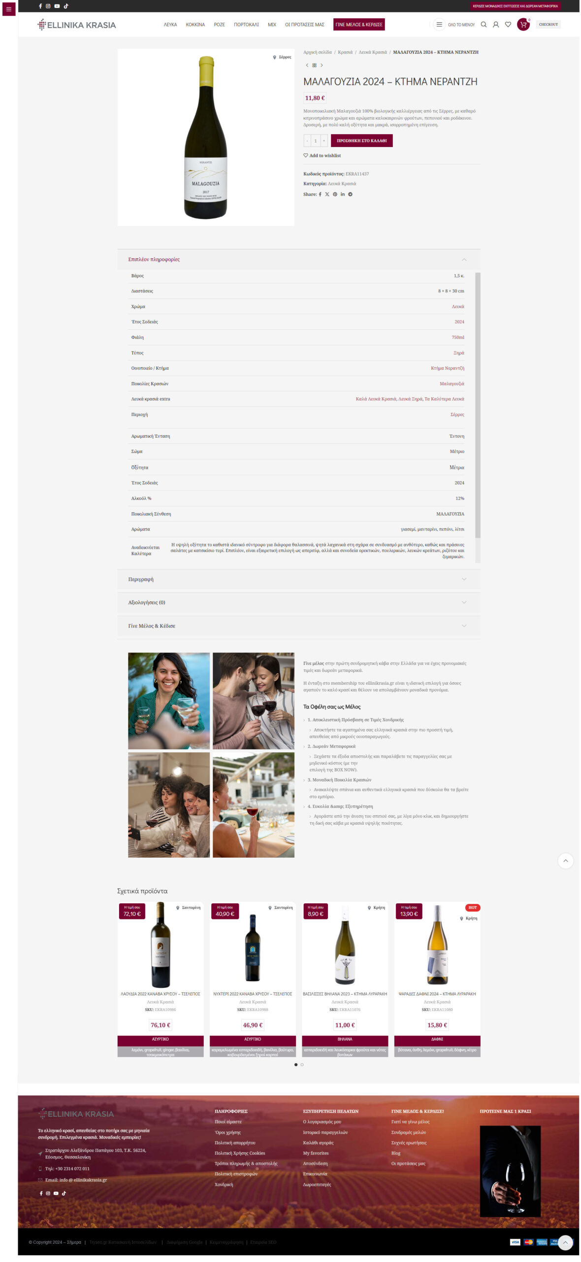 Κατασκευή σελίδας προϊ΄΄όντος για το eshop Ellinikakrasia.gr