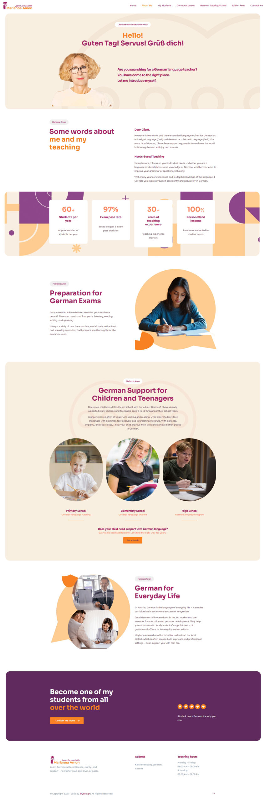 Κατασκευή ιστοσελίδας για καθηγήτρια Γερμανικών